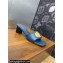Dior Heel 4.5cm Forever Heeled Slides in Blue Calfskin 2024