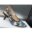 Dior Heel 6.5cm J'Adior Slingback Pumps Pastel Midnight Blue Multicolor Embroidered Cotton with Toile de Jouy Mexico Motif 2024
