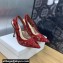 Dior Heel 9.5cm J'Adior Slingback Pumps in Transparent Mesh Embroidered with Red 3D Macramé-Effect D-Lace Motif 2024
