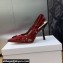 Dior Heel 9.5cm J'Adior Slingback Pumps in Transparent Mesh Embroidered with Red 3D Macramé-Effect D-Lace Motif 2024