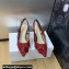 Dior Heel 6.5cm J'Adior Slingback Pumps in Transparent Mesh Embroidered with Red 3D Macramé-Effect D-Lace Motif 2024
