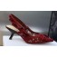 Dior Heel 6.5cm J'Adior Slingback Pumps in Transparent Mesh Embroidered with Red 3D Macramé-Effect D-Lace Motif 2024