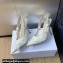 Dior Heel 9.5cm J'Adior Slingback Pumps in Transparent Mesh Embroidered with White 3D Macramé-Effect D-Lace Motif 2024