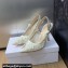 Dior Heel 9.5cm J'Adior Slingback Pumps in Transparent Mesh Embroidered with White 3D Macramé-Effect D-Lace Motif 2024