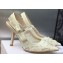 Dior Heel 9.5cm J'Adior Slingback Pumps in Transparent Mesh Embroidered with White 3D Macramé-Effect D-Lace Motif 2024