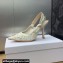 Dior Heel 9.5cm J'Adior Slingback Pumps in Transparent Mesh Embroidered with White 3D Macramé-Effect D-Lace Motif 2024