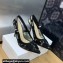 Dior Heel 9.5cm J'Adior Slingback Pumps in Transparent Mesh Embroidered with Black 3D Macramé-Effect D-Lace Motif 2024