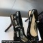 Dior Heel 9.5cm J'Adior Slingback Pumps in Transparent Mesh Embroidered with Black 3D Macramé-Effect D-Lace Motif 2024