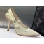 Dior Heel 9.5cm J'Adior Slingback Pumps in Transparent Mesh Embroidered with White Butterfly Motif 2024