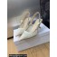 Dior Heel 6.5cm J'Adior Slingback Pumps in Transparent Mesh Embroidered with White Butterfly Motif 2024