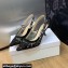 Dior Heel 6.5cm J'Adior Slingback Pumps in Transparent Mesh Embroidered with Black Butterfly Motif 2024