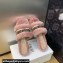 Dior Dway Flat Slide Sandals in Pink Shearling Fur and Embroidered Canvas 2024