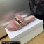 Dior Dway Flat Slide Sandals in Pink Shearling Fur and Embroidered Canvas 2024