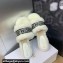 Dior Dway Flat Slide Sandals in White Shearling Fur and Embroidered Canvas 2024