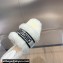 Dior Dway Flat Slide Sandals in White Shearling Fur and Embroidered Canvas 2024