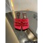 Gucci Heel 7cm GG velvet slide sandals with Patent leather bow detail 764182 Red 2024