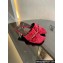 Gucci Heel 7cm GG velvet slide sandals with Patent leather bow detail 764182 Red 2024