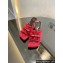 Gucci Heel 7cm GG velvet slide sandals with Patent leather bow detail 764182 Red 2024