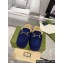 Gucci Merinos wool lining mules with Horsebit 771061 leather Suede Blue 2024