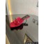 Gucci Heel 7cm GG velvet slide sandals with Patent leather bow detail 764182 Red 2024