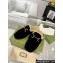 Gucci Merinos wool lining mules with Horsebit 771061 leather Suede Black 2024