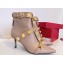 Valentino Calfskin Roman Stud Ankle Boots Nude 2024