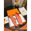 Hermes Royal loafer in suede goatskin Lobster Pink with fringe and tone-on-tone lacquered palladium-plated signature "H" detail
