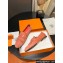 Hermes Royal loafer in suede goatskin Lobster Pink with fringe and tone-on-tone lacquered palladium-plated signature "H" detail