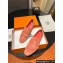 Hermes Royal loafer in suede goatskin Lobster Pink with fringe and tone-on-tone lacquered palladium-plated signature "H" detail