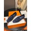 Hermes Royal loafer in suede goatskin Navy Blue with fringe and palladium-plated signature "H" detail