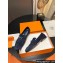 Hermes Royal loafer in suede goatskin Navy Blue with fringe and palladium-plated signature "H" detail