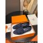 Hermes Royal loafer in suede goatskin Navy Blue with fringe and palladium-plated signature "H" detail