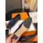 Hermes Royal loafer in suede goatskin Navy Blue with fringe and palladium-plated signature "H" detail