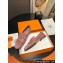 Hermes Royal loafer in suede goatskin Nude Pink with fringe and tone-on-tone lacquered palladium-plated signature "H" detail