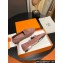 Hermes Royal loafer in suede goatskin Nude Pink with fringe and tone-on-tone lacquered palladium-plated signature "H" detail