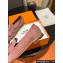 Hermes Royal loafer in suede goatskin Nude Pink with fringe and tone-on-tone lacquered palladium-plated signature "H" detail