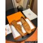 Hermes Royal loafer in suede goatskin Yellow with fringe and tone-on-tone lacquered palladium-plated signature "H" detail
