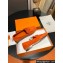 Hermes Royal loafer in suede goatskin Orange with fringe and tone-on-tone lacquered palladium-plated signature "H" detail