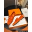 Hermes Royal loafer in suede goatskin Orange with fringe and tone-on-tone lacquered palladium-plated signature "H" detail