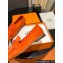 Hermes Royal loafer in suede goatskin Orange with fringe and tone-on-tone lacquered palladium-plated signature "H" detail