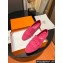 Hermes Royal loafer in suede goatskin Fuchsia with fringe and tone-on-tone lacquered palladium-plated signature "H" detail