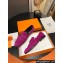 Hermes Royal loafer in suede goatskin Purple with fringe and tone-on-tone lacquered palladium-plated signature "H" detail