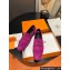 Hermes Royal loafer in suede goatskin Purple with fringe and tone-on-tone lacquered palladium-plated signature "H" detail