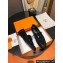 Hermes Royal loafer in suede goatskin Black with fringe and tone-on-tone lacquered palladium-plated signature "H" detail