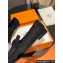 Hermes Royal loafer in suede goatskin Black with fringe and tone-on-tone lacquered palladium-plated signature "H" detail