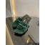 Gucci Heel 7cm GG velvet slide sandals with Patent leather bow detail 764182 Green 2024