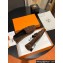 Hermes Royal loafer in suede goatskin Coffee with fringe and tone-on-tone lacquered palladium-plated signature "H" detail