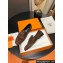 Hermes Royal loafer in suede goatskin Coffee with fringe and tone-on-tone lacquered palladium-plated signature "H" detail