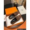 Hermes Royal loafer in suede goatskin Coffee with fringe and tone-on-tone lacquered palladium-plated signature "H" detail