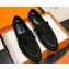 Hermes Paris loafer in suede goatskin Black with tone-on-tone signature "H" detail